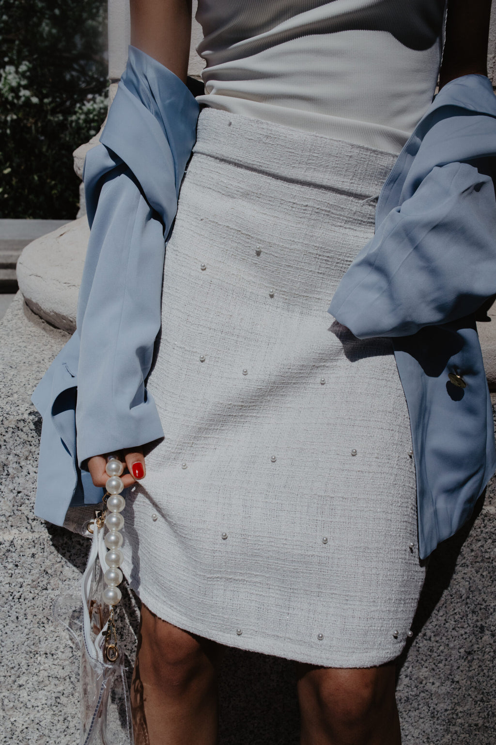Tweed Pearl Skirt