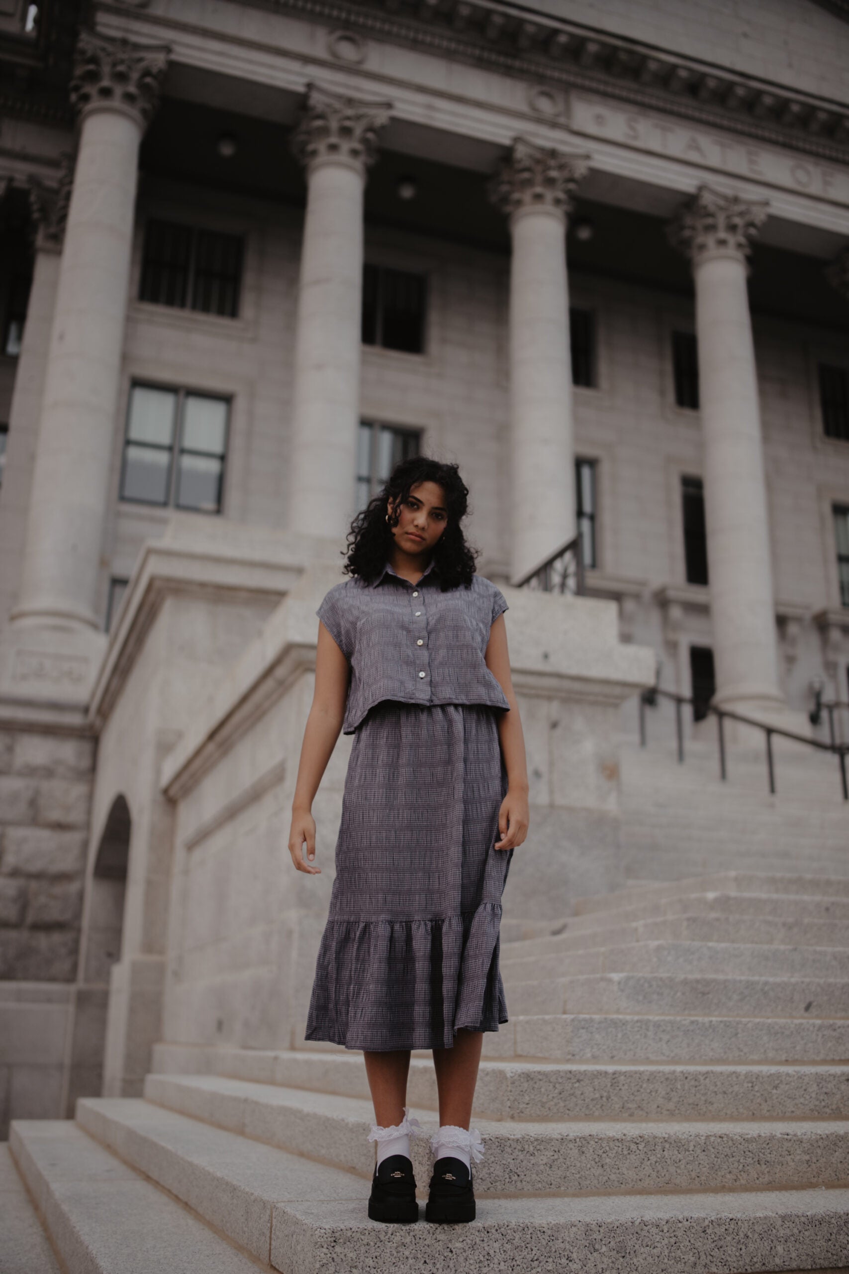 Micro Checkered Skirt Set