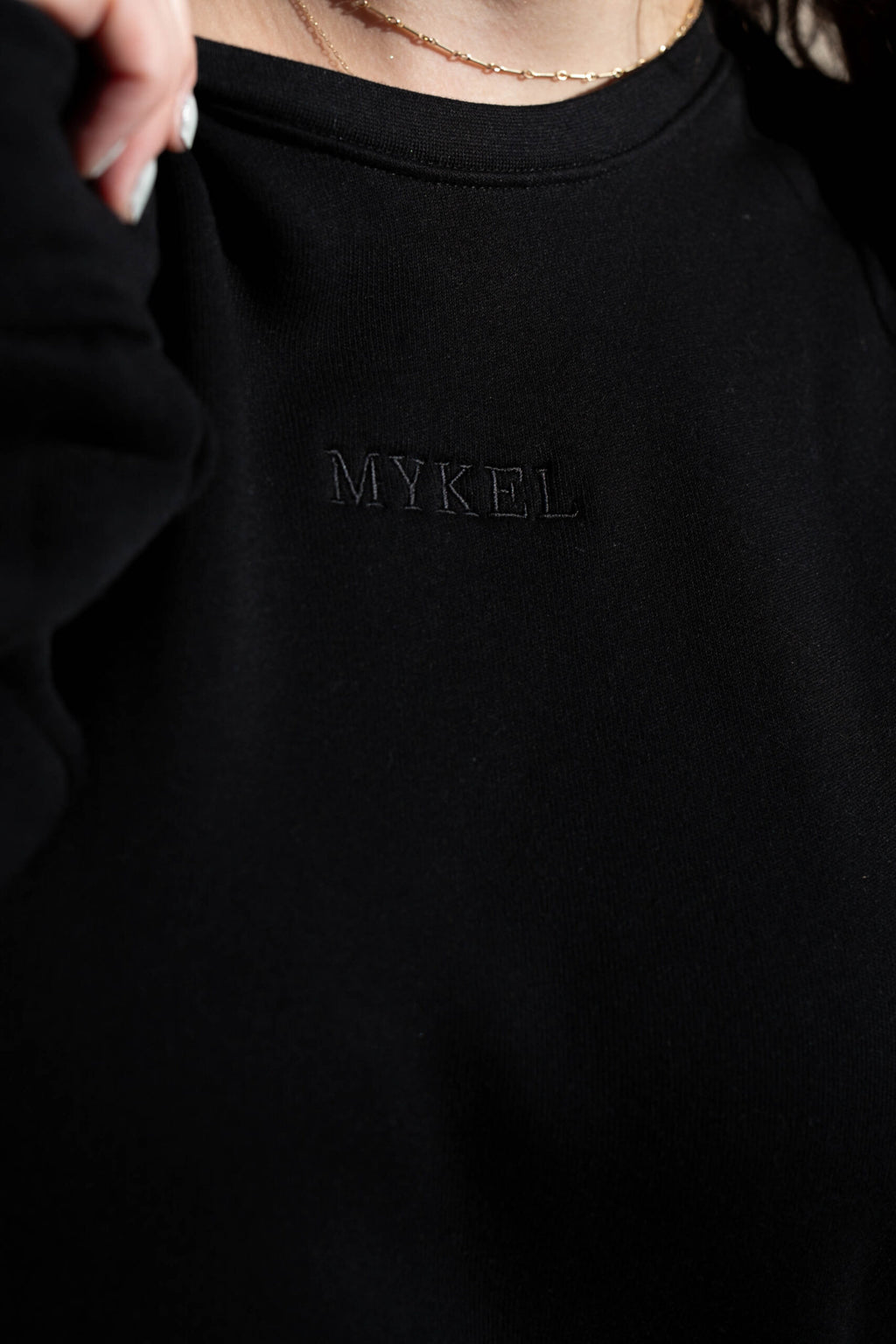 Organic Cotton Oversized Crew : Black Crew