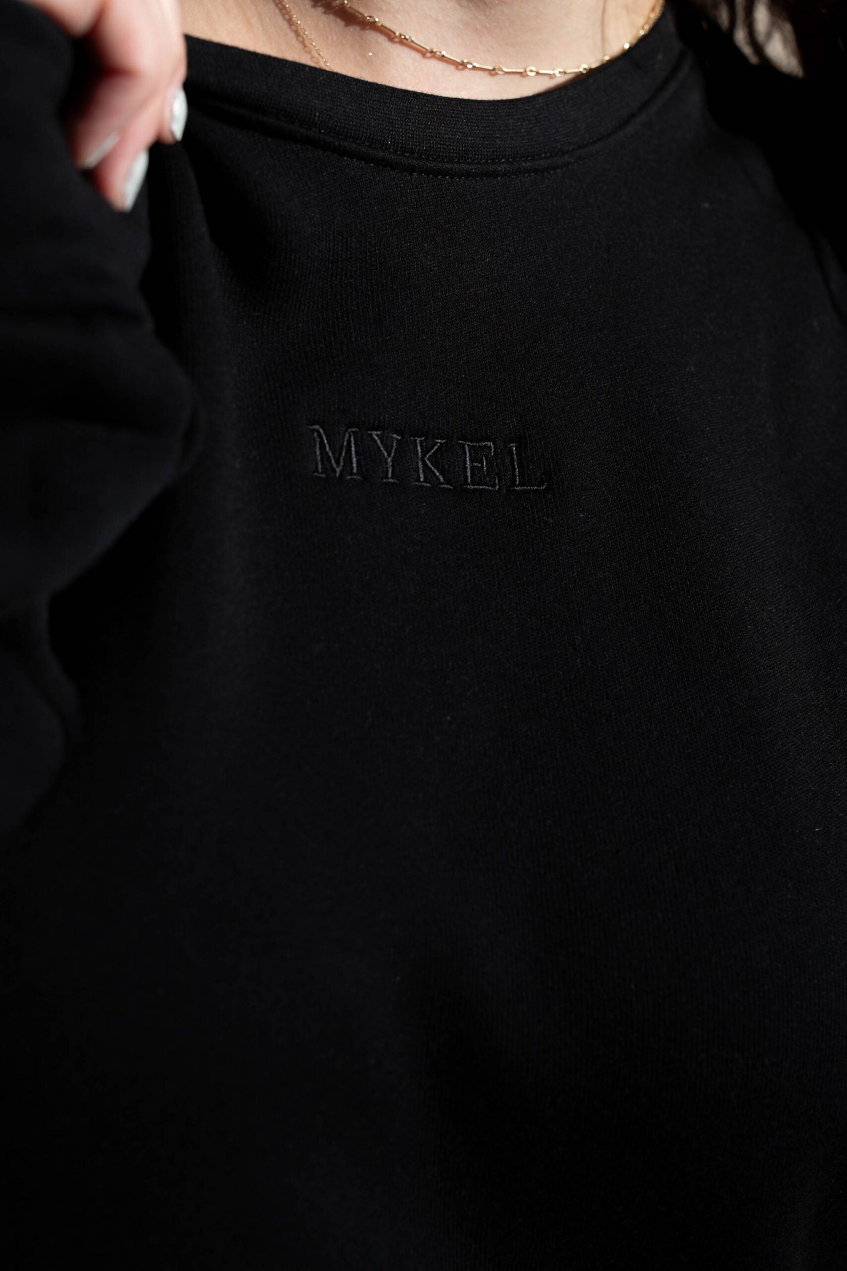 Organic Cotton Oversized Crew : Black Crew