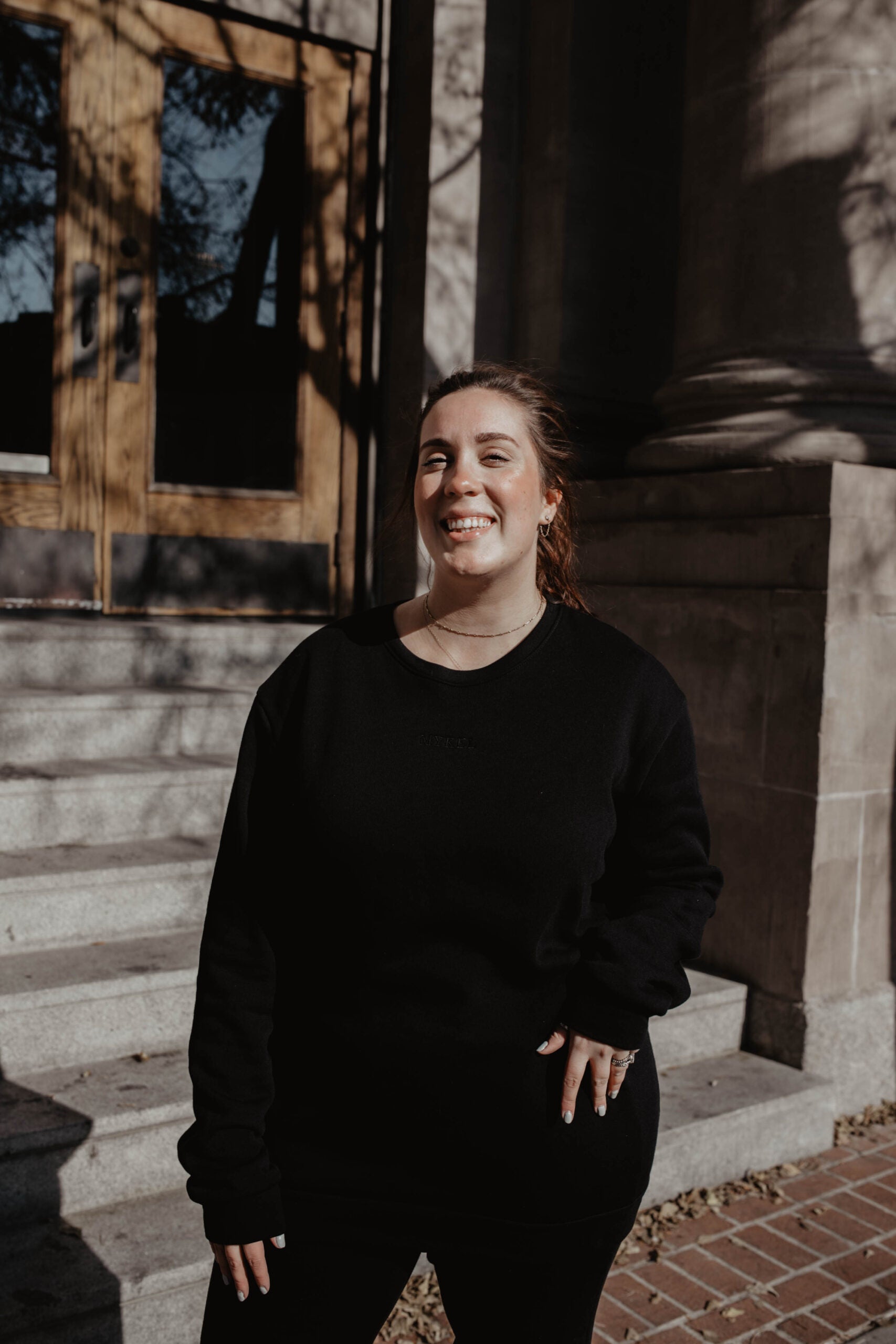 Organic Cotton Oversized Crew : Black Crew