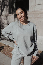 Organic Cotton Oversized Crew : Grey Crew
