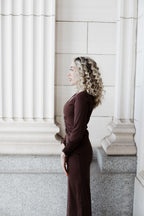 Ruched Dress: Chocolate