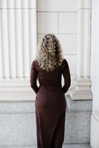 Ruched Dress: Chocolate