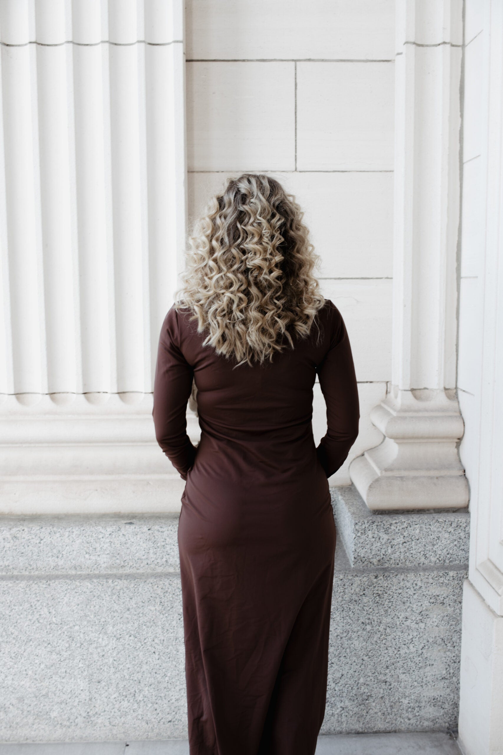 Ruched Dress: Chocolate