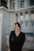 Ruched Dress: Onyx