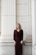 Ruched Dress: Cranberry