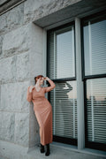 Ruched Dress: Toasted