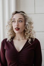Ruched Dress: Cranberry