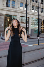 Contour Dress (Cap Sleeve) | Mocktail Collection - Onyx