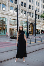 Contour Dress (Cap Sleeve) | Mocktail Collection - Onyx