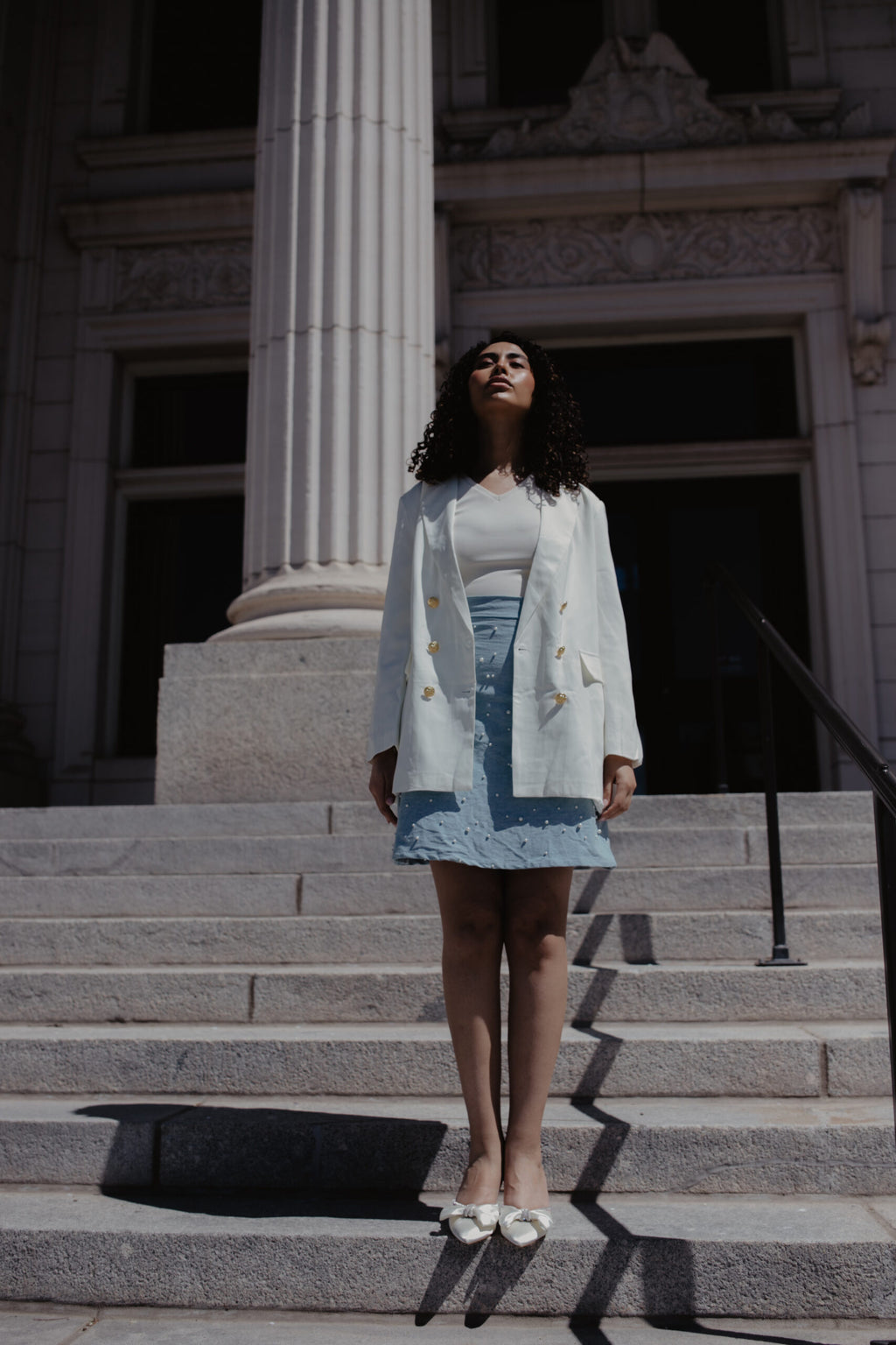 Denim Pearl Skirt