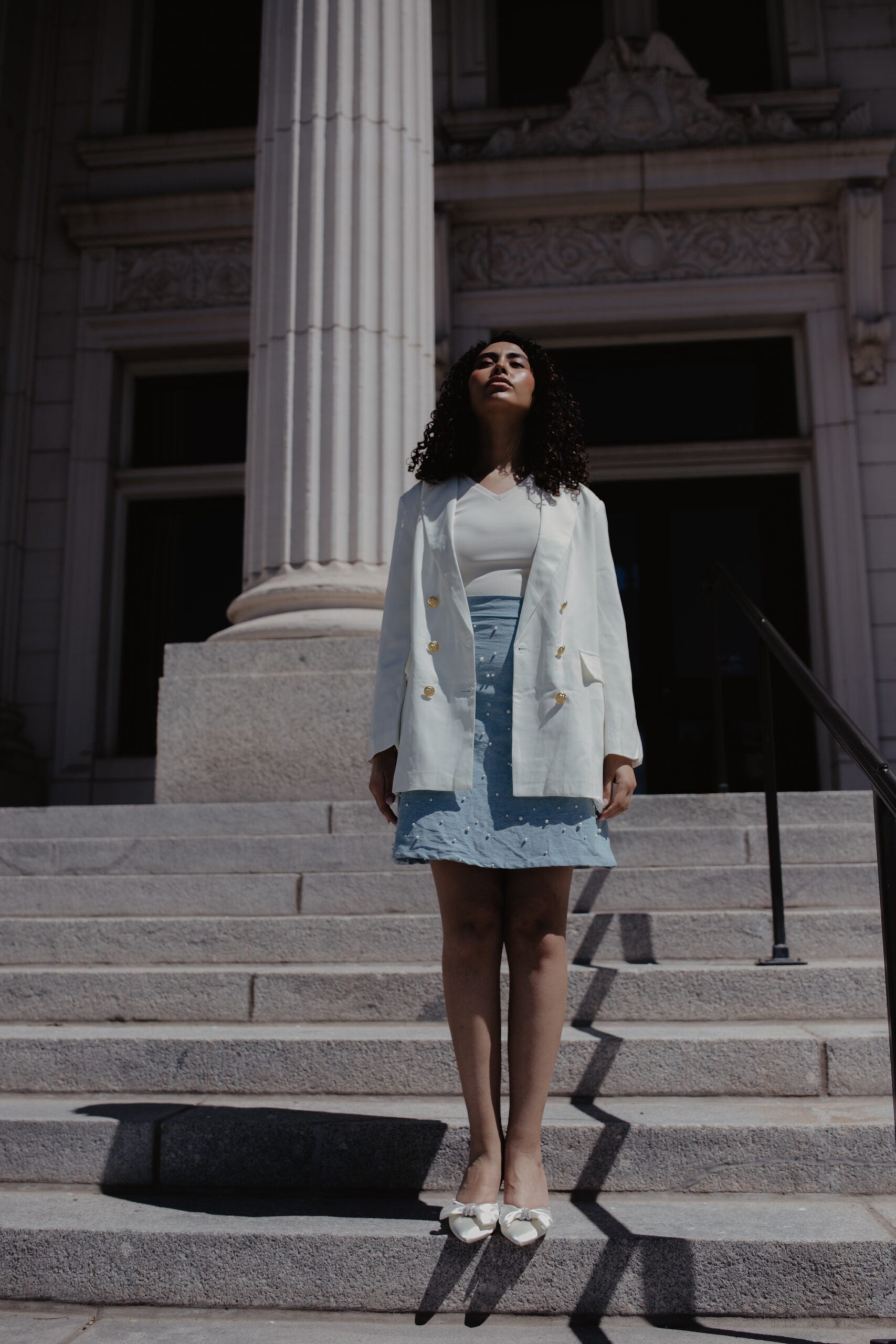 Denim Pearl Skirt