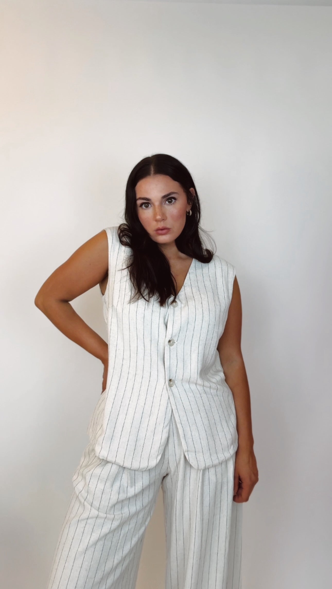 Linen Cream Vest (Pants not included)