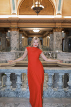Contour Dress (Cap Sleeve) | Mocktail Collection - Scarlet